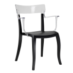 Кресло Papatya Hera-K черное сиденье, верх белый