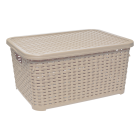 Кошик під ротанг з кришкою 18 л бежевий
