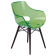 Крісло Papatya Opal-Wox прозоро-зелене, рама лакований бук венге