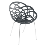 Крісло Papatya Flora-ML матовий антрацит сидіння, ніжки хром