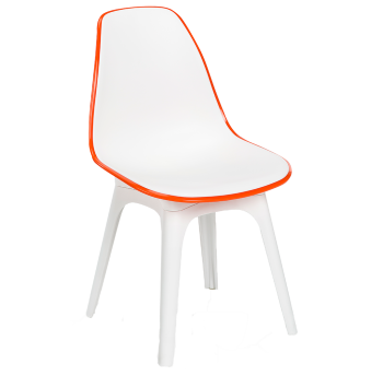 Стілець Tilia Eos біла слонова кістка - помаранчевий