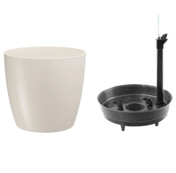 Горщик для квітів з автоматичним поливом Ruby 33 л біло-сірий