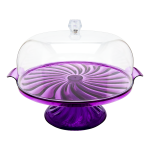 Тортовница Кристалл с подставкой фиолетовая