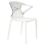 Кресло Papatya Ego-K белое сиденье, верх прозрачно-чистый