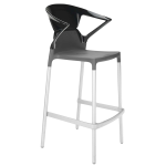 Барное кресло Papatya Ego-K антрацит сиденье, верх черный