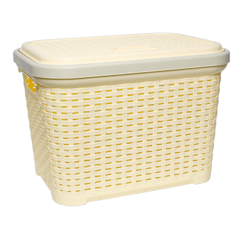 Кошик для білизни під ротанг 20 л жовтий