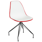 Стілець Tilia Eos-X ніжки металеві фарбовані червоний - біла слонова кістка