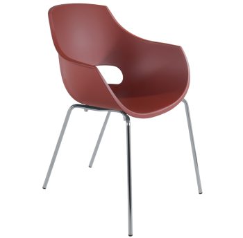 Крісло Papatya Opal-ML PRO червона цегла, ніжки хром