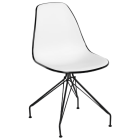 Стілець Tilia Eos-X ніжки металеві фарбовані чорний - біла слонова кістка