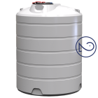 Ємність 3000 л дві горловини вертикальна біла