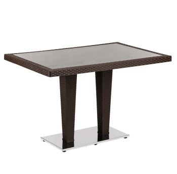 Стол Tilia Antares 80x120 см столешница из стекла, база нержавеющая сталь венге