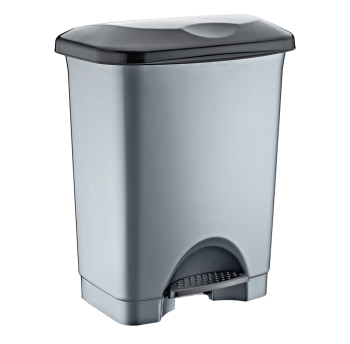 Відро для сміття з педаллю Irak Plastik Stella 45л сірий металік