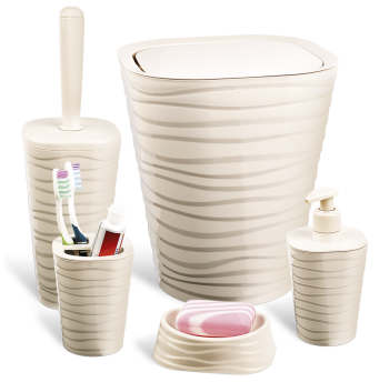 Набір для ванної кімнати Planet Welle 5 предметів кремовий