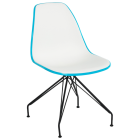 Стілець Tilia Eos-X ніжки металеві фарбовані бірюзовий - біла слонова кістка