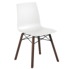 Стілець Papatya X-Treme S Wox Iroko матовий білий, ніжки дерево iroko