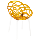Крісло Papatya Flora прозоро-жовте сидіння, низ білий
