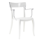 Кресло Papatya Hera-K белое сиденье, верх прозрачно-чистый