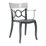 Кресло Papatya Opera-K сиденье антрацит, верх прозрачно-дымчатый