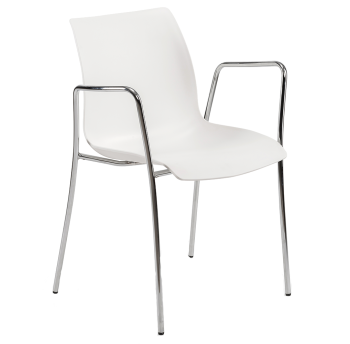 Крісло Tilia Laser ніжки хромовані біла слонова кістка