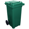 Бак для мусора на колесах с ручкой 120 л зеленый