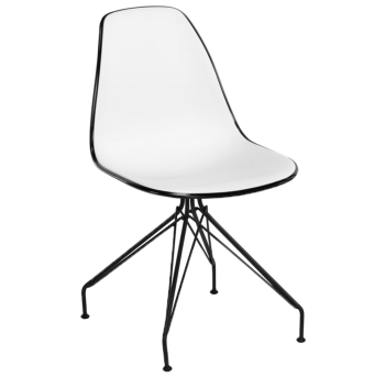 Стілець Tilia Eos-X ніжки металеві фарбовані чорний - біла слонова кістка