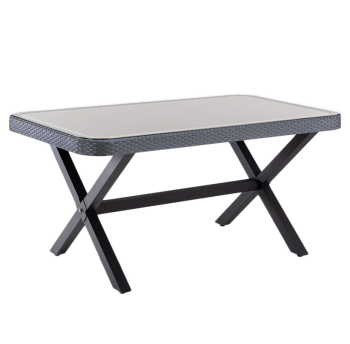 Стіл Tilia Osaka-X 150 x 90 см стільниця зі скла антрацитовий