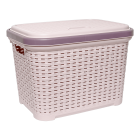 Кошик для білизни під ротанг 20 л пудровий