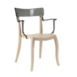 Кресло Papatya Hera-K песочно-бежевое сиденье, верх прозрачно-дымчатый