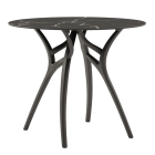 Стіл Tilia Ivy-L d69 см стільниця чорний мармур ніжки чорні