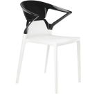 Кресло Papatya Ego-K белое сиденье, верх черный