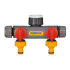 Роздільник двохпотоковий + адаптери 1/2"; 3/4"; 1" HoZelock 2252