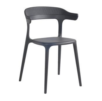 Кресло Papatya Luna-Stripe антрацит сиденье, верх антрацит