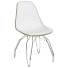 Стілець Tilia Eos-M ніжки металеві хромовані кавовий - біла слонова кістка