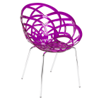 Крісло Papatya Flora-ML прозоро-пурпурове сидіння, ніжки хром