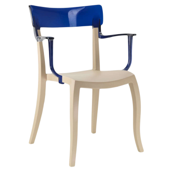 Кресло Papatya Hera-K песочно-бежевое сиденье, верх прозрачно-синий