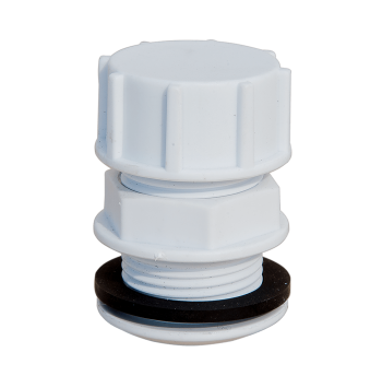 Штуцер ПЕТ 3/4 дюйма 25 мм білий з заглушкою