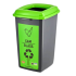 Бак для сортування сміття 50 л Planet "Скло" антрацитовий-зелений