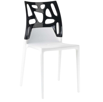 Стул Papatya Ego-Rock белое сиденье, верх черный