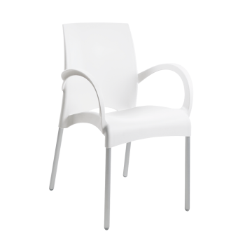 Кресло Papatya Vital-K белое, база алюминий