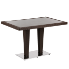 Стол Tilia Antares 80x120 см столешница из стекла, база нержавеющая сталь венге