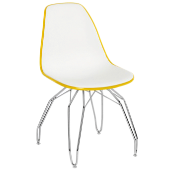 Стул Tilia Eos-M ножки металлические хромированные желтый - белая слоновая кость