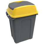 Бак для мусора Planet Hippo 50 л антрацитовый-желтый Бак для мусора Planet Hippo 50 л антрацитовый-желтый