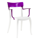 Крісло Papatya Hera-K біле сидіння, верх прозоро-пурпурний