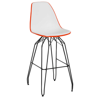Стул барный Tilia Eos-M ножки металлические крашеные оранжевый - белая слоновая кость