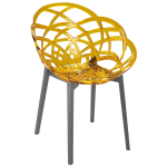 Крісло Papatya Flora прозоро-жовте сидіння, низ антрацит