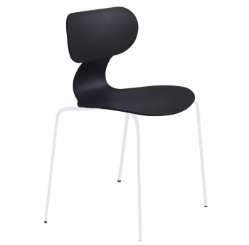 Стул Papatya Yugo-S черный, ножки катафорез белый
