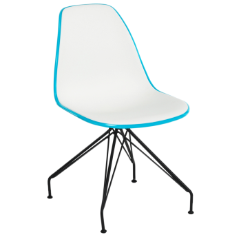 Стул Tilia Eos-X ножки металлические крашеные бирюзовый - белая слоновая кость