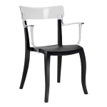 Крісло Papatya Hera-K чорне сидіння, верх прозоро-чистий