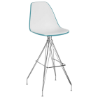 Стілець барний Tilia Eos-X ніжки металеві хромовані зелена нафта - біла слонова кістка