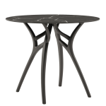 Стіл Tilia Ivy-L d90 см стільниця чорний мармур ніжки чорні